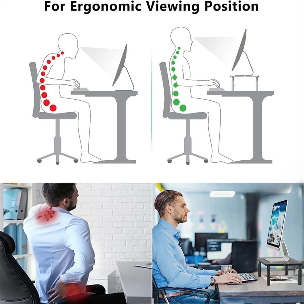 【Strumenti per la casa!】{Nuovo supporto per monitor per computer da scrivania, supporto per monitor da tavolo per PC portatile, TV, 3 altezze regolabili
