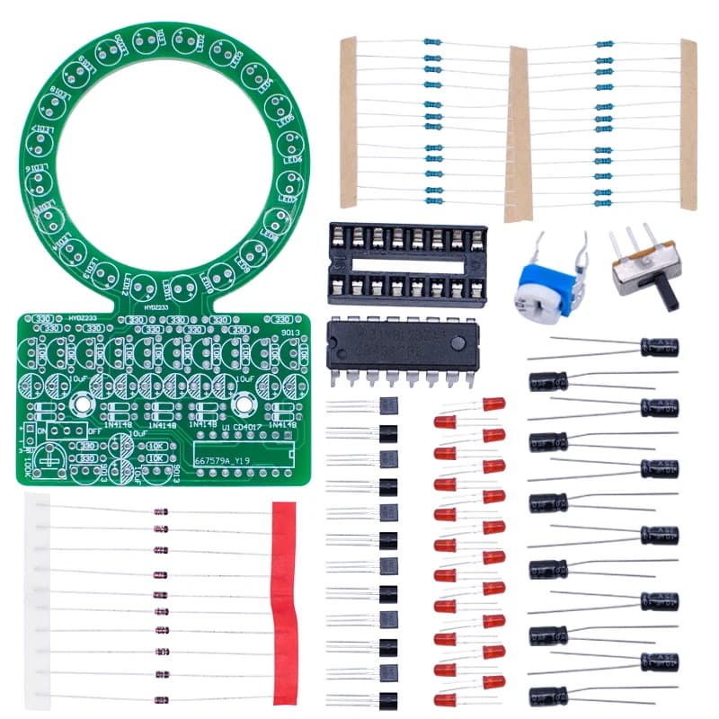CD4017 LED sliding lamp ring-shaped foam Electronic DIY Kit Funny welding parts and production for training and teaching
