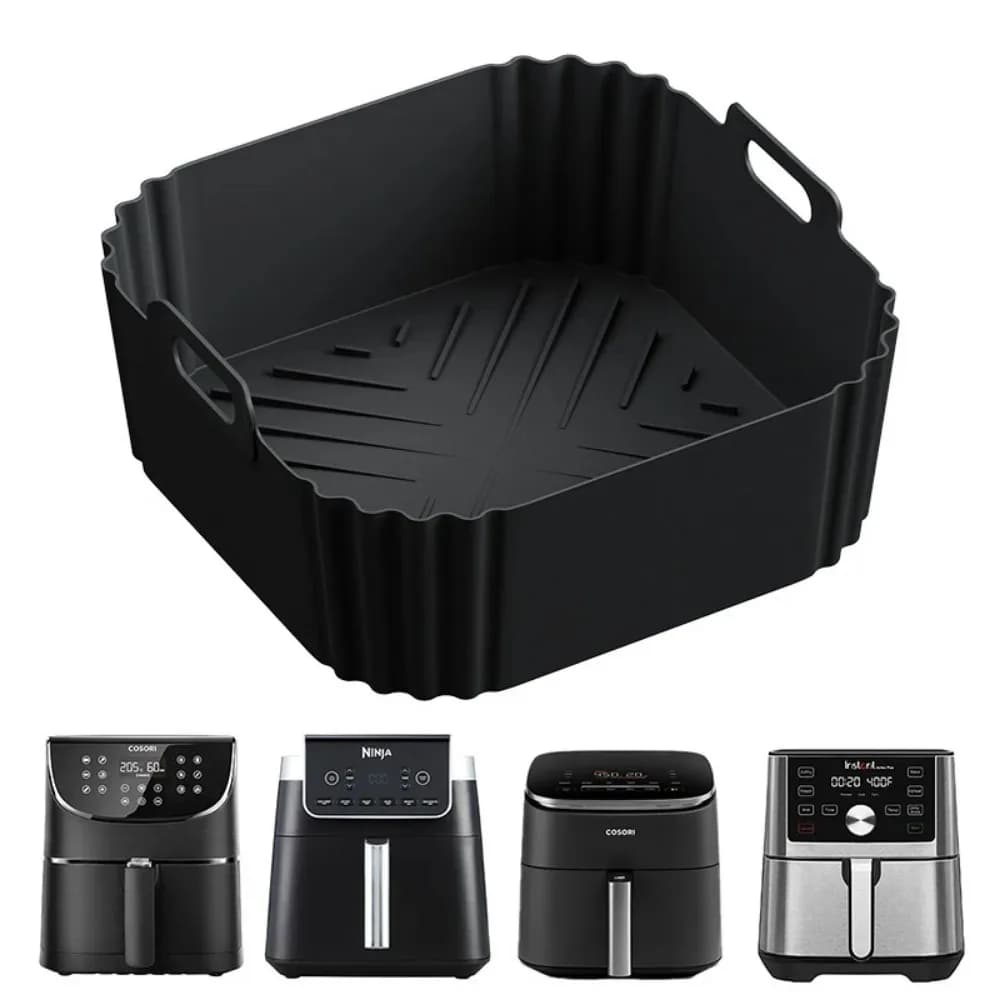 Silicone Air Frying Baking Board 5.5-6.2 liters Square raised silicone air frying pan for Philips-NA230 Ninja 180COSORI