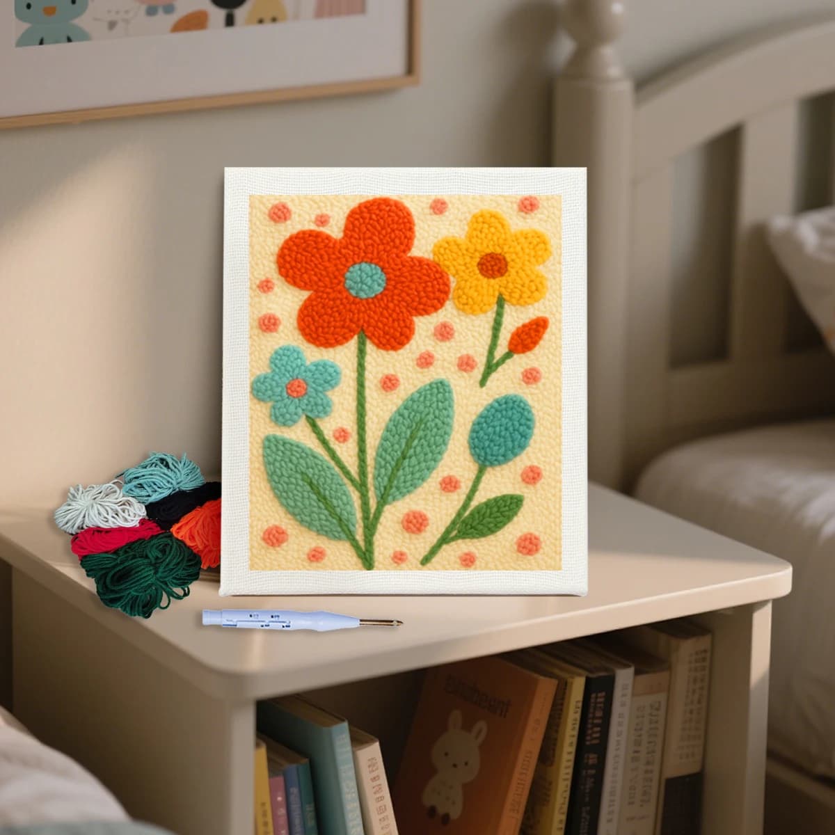 GATYZTORY Punch Needle Starter Kit 25x30cm Embroidery frame flowers Diy Set for needlework and creativity Cross stitch kits Gift