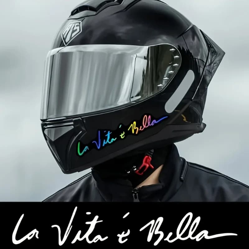 Wall decal Waterproof with Italian Phrases, Black Written in Vinyl for Moto, Car, Helmet, Bicycle, Decoration