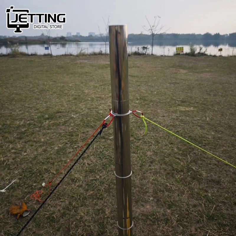 Universal Anti-wind support for Camping Wood Stove, Metal Ring for Fireplace Pipe Fissing