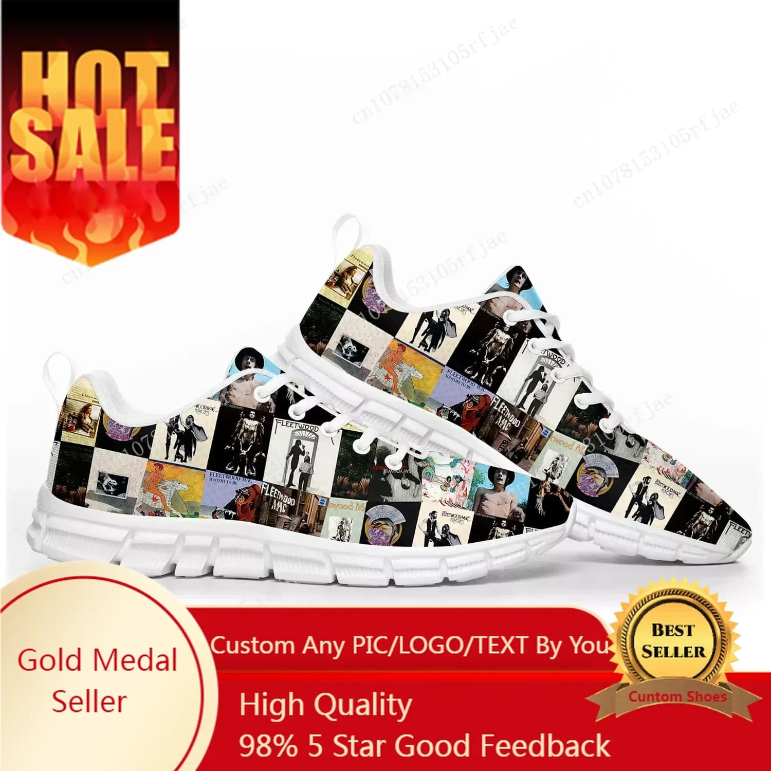 Fleetwood Mac Pop Rock Band Scarpe sportive Scarpe da ginnastica da donna per uomo Scarpe da coppia personalizzate bianche