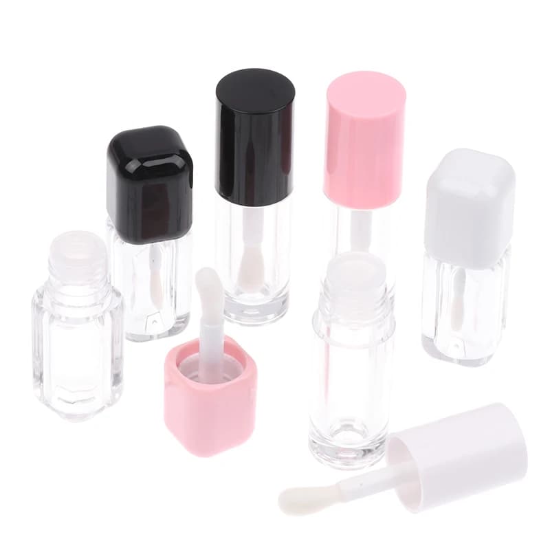 Trucco Tubo vuoto trasparente per lucidalabbra Pennello grande Tubo per balsamo per labbra in plastica Rossetto Contenitore cosmetico campione da 6 ml Bottiglia campione