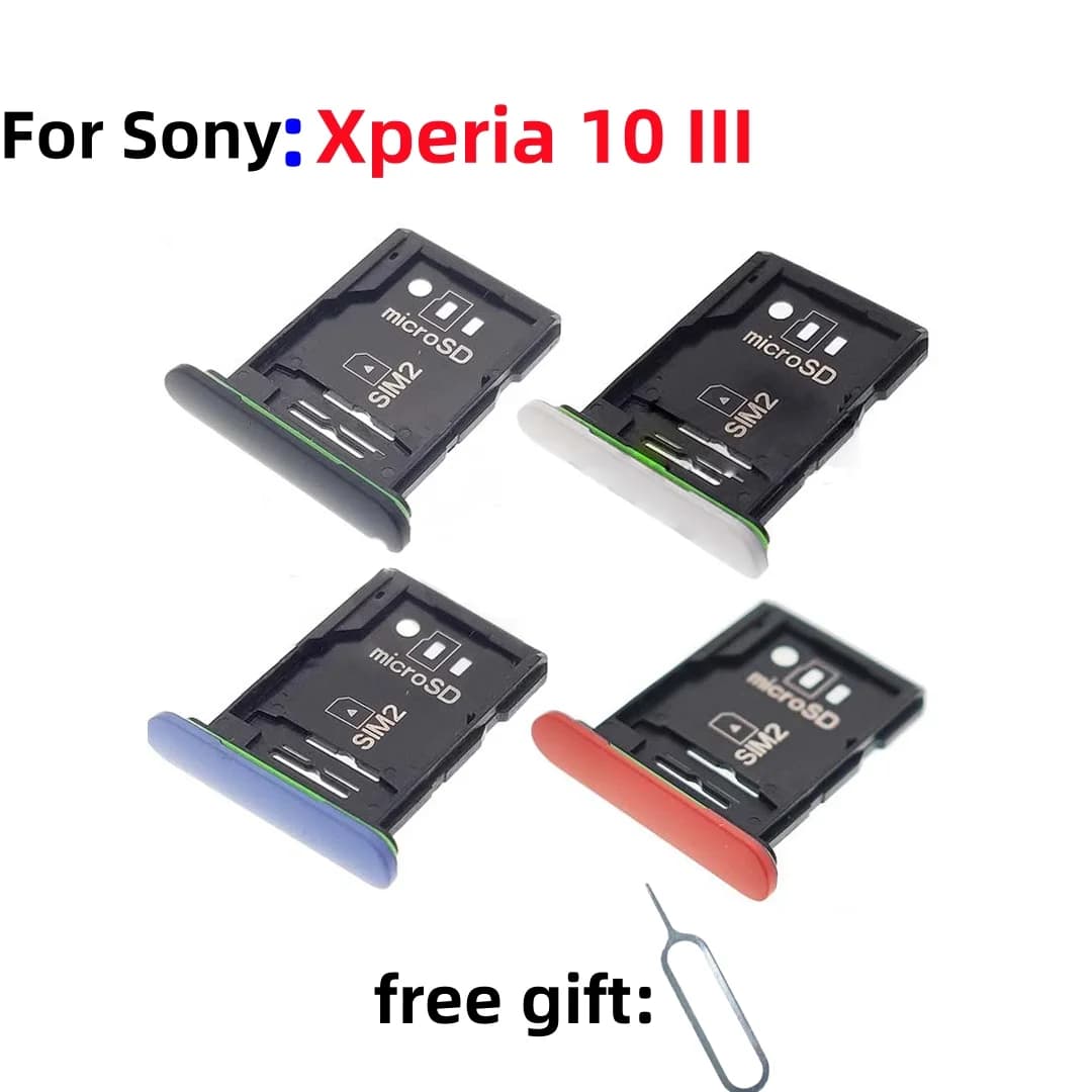 Vassoio per scheda SIM Vassoio per scheda Micro SD per Sony Xperia 10III XQ-BT52 SO-52B Mark3 X10III Slot per scheda cassetto Supporto cassetto vassoio per scheda chip