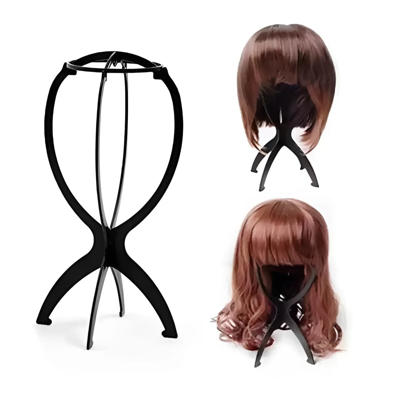 Wig Stand Holder Plastic Wig Cap Adjustable Portable Hat Display Stand Durable Mannequin Dummy Head Displaying Stand