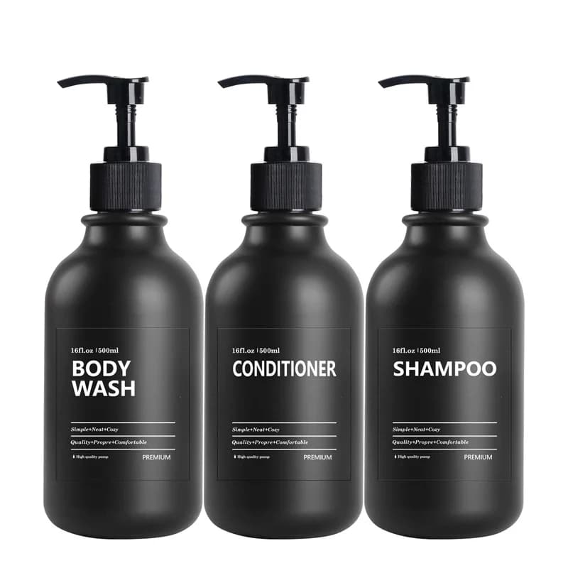 500ML/16.9Oz Pompa A Mano Dispenser di Sapone 3 Pz/set Riutilizzabile con Etichetta Bagno Doccia Gel Piatto Mani Bottiglia Accessori Da Cucina