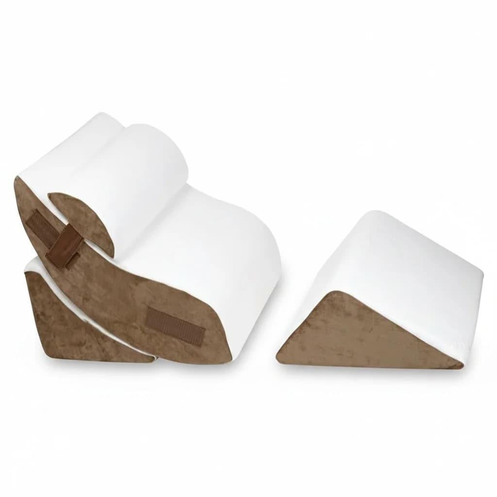 Set di 4 Cuscini a Cuneo per Letto, Cuscino Triangolare in Memory Foam Regolabile, per Reflusso Acido e Anti-Russamento