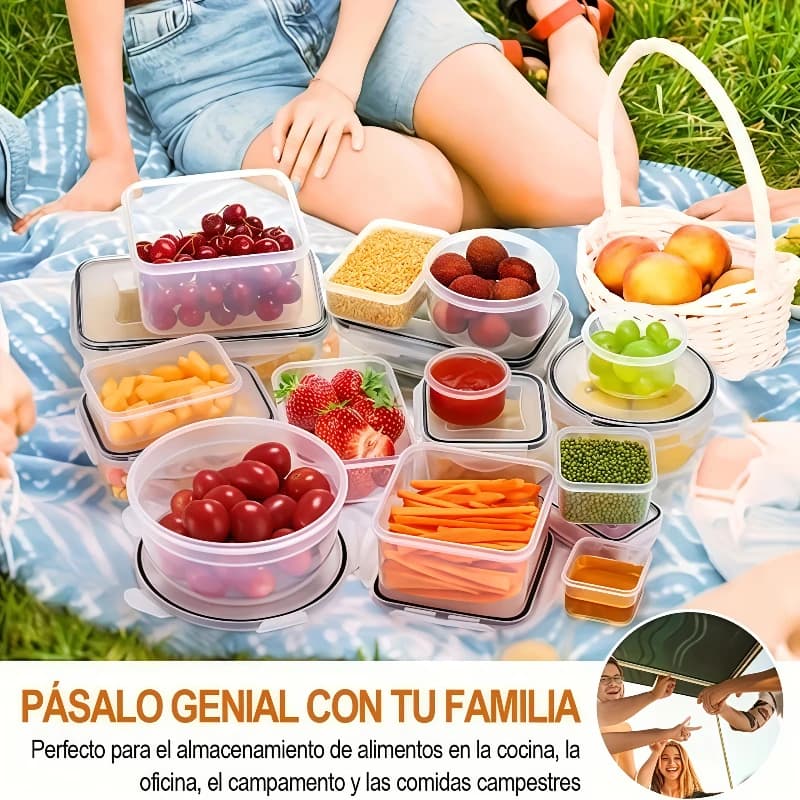 Contenitori impilabili per la conservazione degli alimenti con coperchi (confezione da 6, 5 misure) - Scatole con chiusura in PP riutilizzabili a tenuta stagna per frigorifero, dispensa e preparazione dei pasti