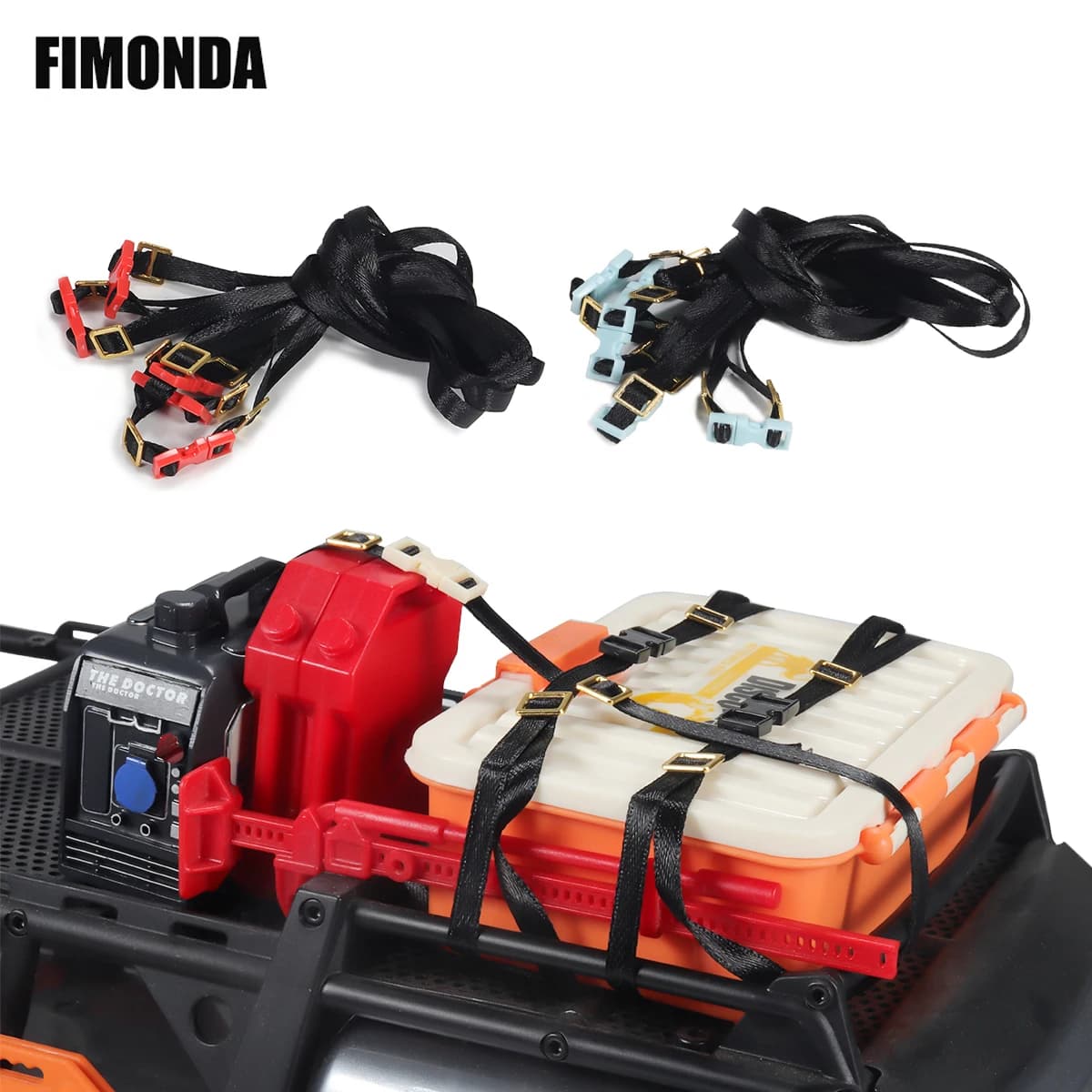 5 Pezzi Cinghie di Fissaggio per Bagagli con Fibbia per Auto RC 1/10 Crawler TRX4 TRX6 SCX10 Wrangler D90 WPL D12 TF2 YK6101