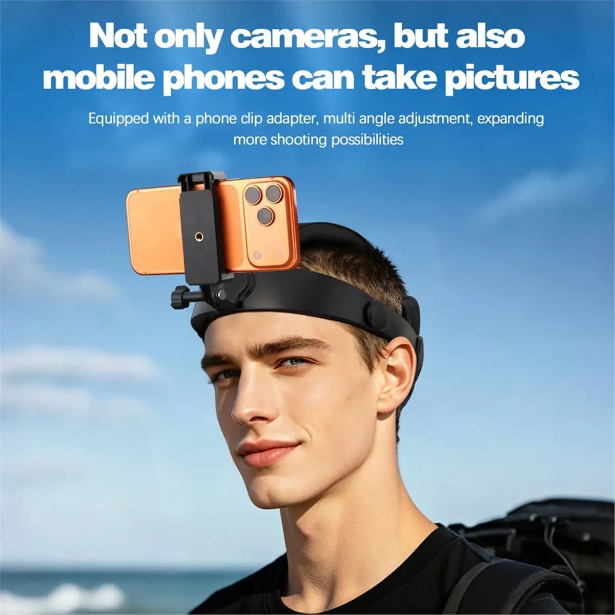 Head Mount Strap Mobile Phone Holder for Action Camera Head-mounted bracket ABS