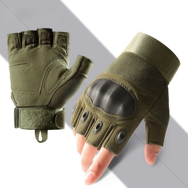 Guanti da Ciclismo Mezze Dita Donna Uomo, Guanti Tattici Sportivi per Tiro Caccia Moto Bici, Accessori