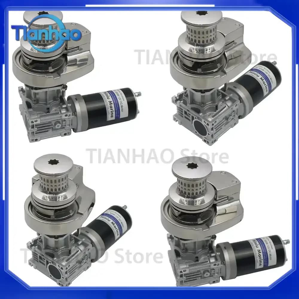 12V 600W 316L Stainless Steel Vertical Windlass Anchor Winch with Rope Drum for Boats 6-9m 20-30ft for H1-612D