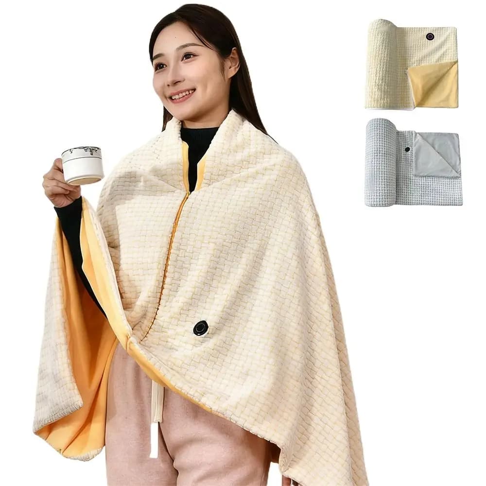 Household Wearable USB Electric Heated Blanket Washable Warm Clothing Heating Lap Blanket Portable Electric Wrap for Winter