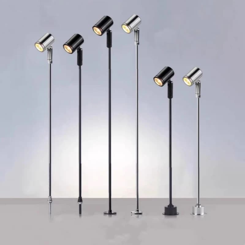 AC110-240V LED Mini Faretto Vetrina Vetrina Bancone del vino Lampada per esposizione di gioielli 20/30/40CM Palo Angolo ruotabile Spot Light