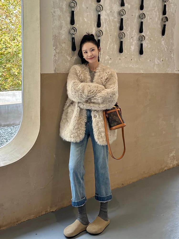 Slim Fit High Waist Straight Leg Blue Jeans Women's Autumn Winter Small Size Narrow Version Nine Point Pants Parkyeon Brand