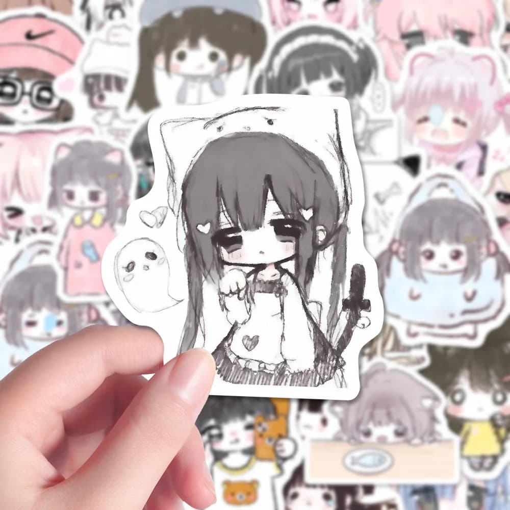 62 Adesivi Graffiti Carini per Ragazze, Sticker Morbidi ACGN Cartoon Anime per Telefono, Computer, Notebook, Cancelleria, Giocattoli Fai-da-Te, Segreti