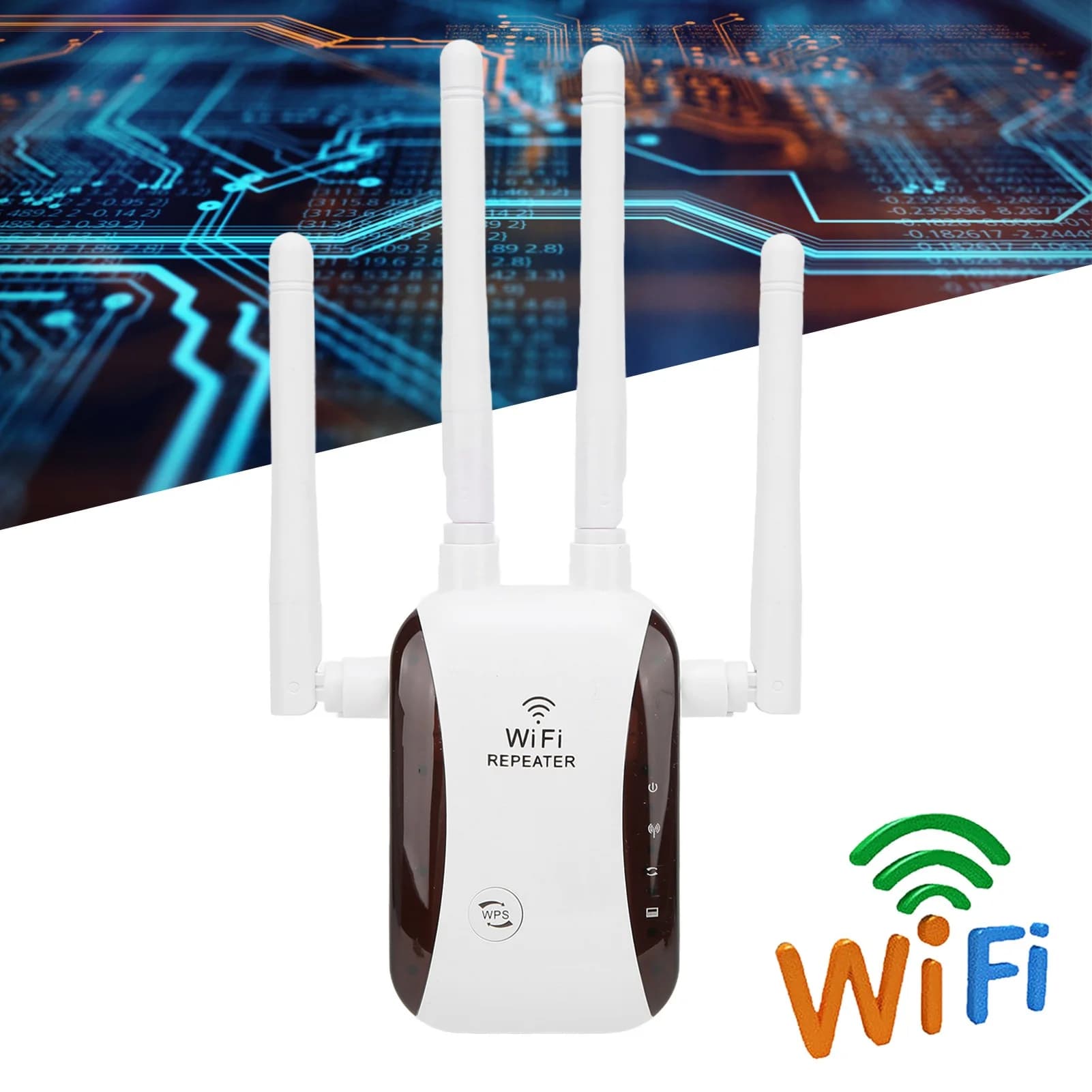Estensore di portata WiFi 300Mbps 4 antenne Ripetitore di segnale wireless Amplificatore per ripetitore di segnale wireless Home Hotel