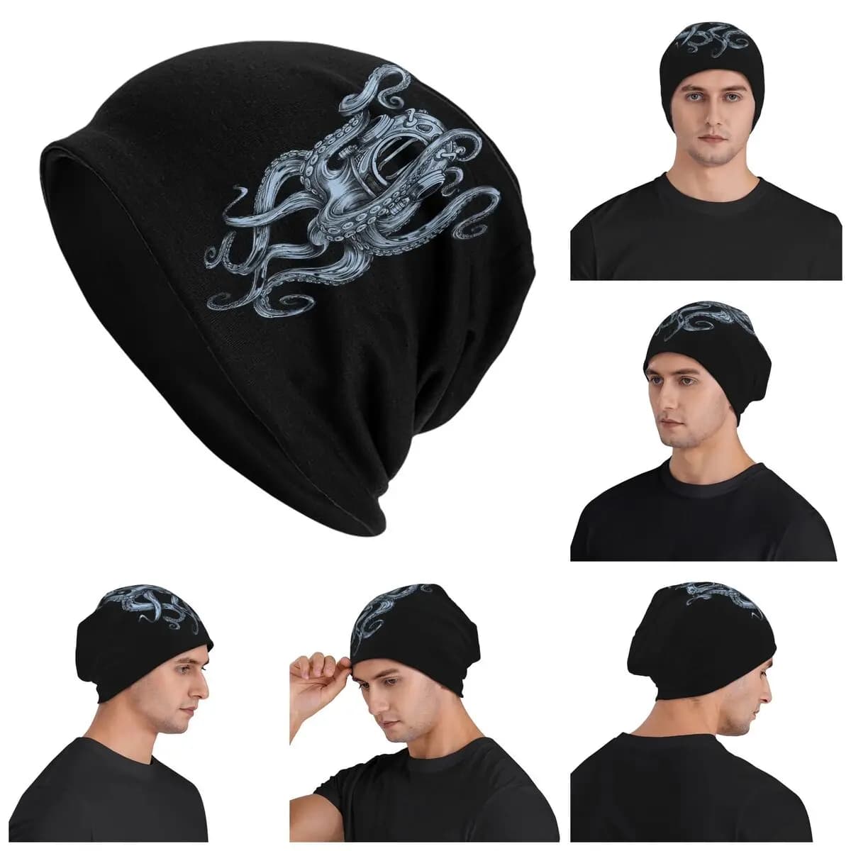 Octopus Scuba Diver Helmet Warm knitted cap Fashion cap Autumn Winter Outdoor caps Hats for adult unisex
