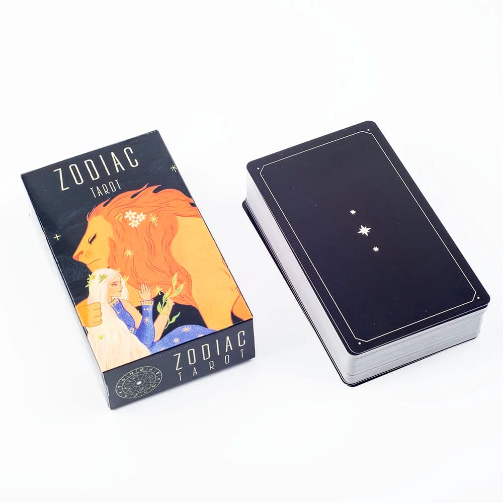 Carte dei Tarocchi dello Zodiaco 10,3x6 cm per la divinazione e il gioco di fortuna, gioco da tavolo, confezione da 52 carte uniche con segni zodiacali