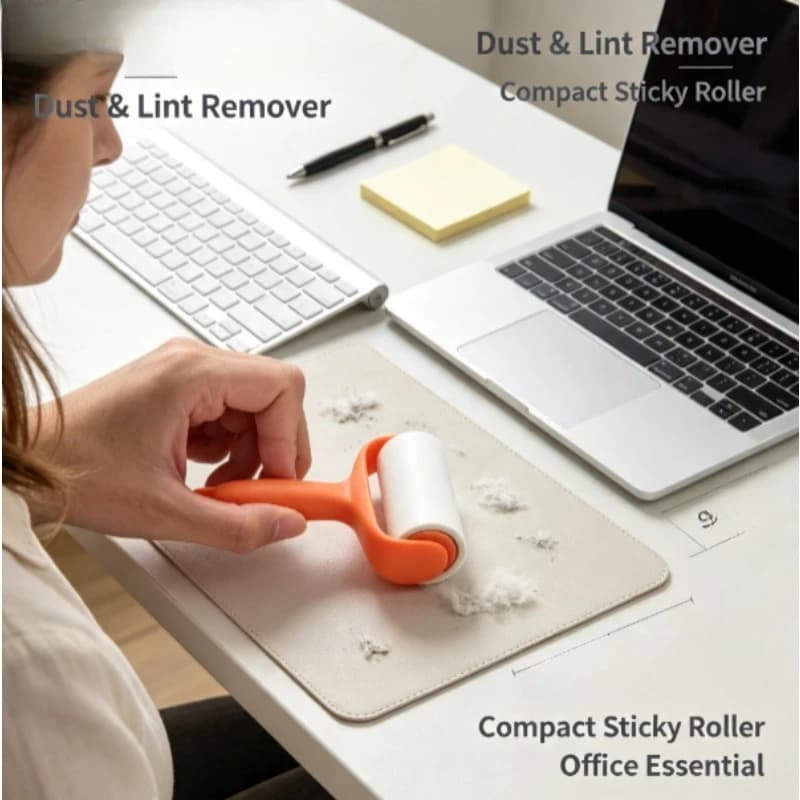Compact Mini Lint Remover Roller Refillable Sticky Sheets Efficient Cat Dog Pet Hair Lint Dust Removal Brush for Household