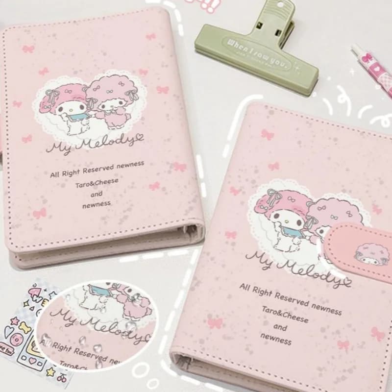 A6 60Page Sanrio Melody Magnetic Snap Loose-Leaf Notebook Firmly Bound Thickened Paper Summarize Key Points Girls Birthday Gift
