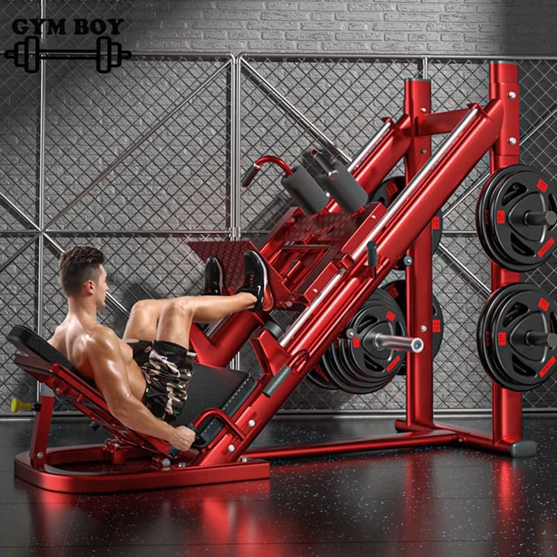 Included commercial gym squat machine with 100 kg weight plates with 45 ° Tilt leg strength training machine upward