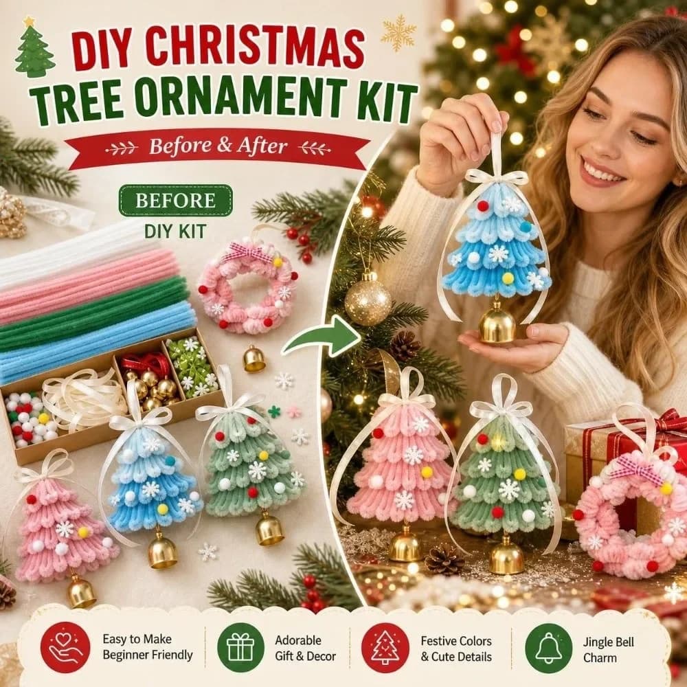 1Set Christmas Ornaments Chenille Stems Stick Set Hanging Xmas Tree Christmas Wind Chime Craft Supplies DIY Christmas Decoration