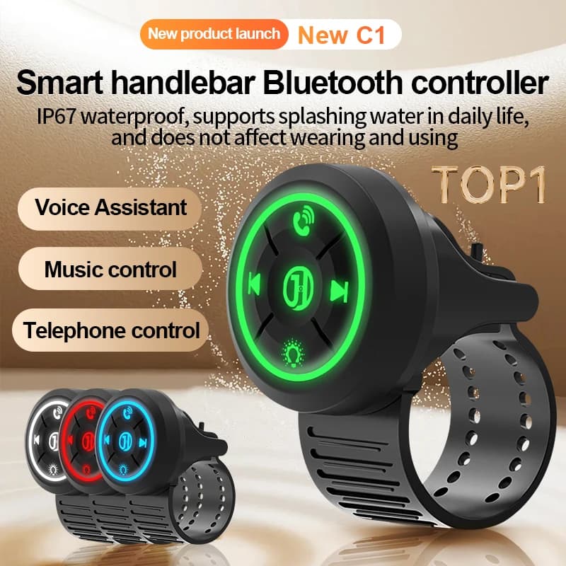 Pulsante di controllo remoto wireless per volante per auto Bluetooth 5.3 universale per controller multimediale per manubrio moto/bici