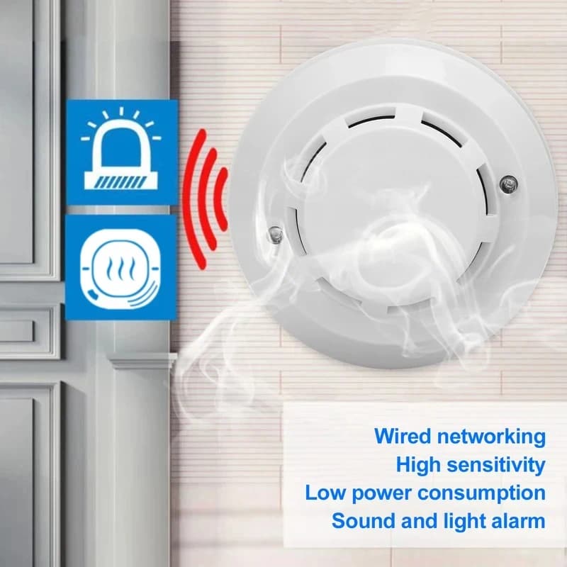 Nuovi Rilevatori di Fumo TOP, Allarmi ad Alta Sensibilità, Dispositivo di Sicurezza con Avviso Sonoro e Luminoso, Indicatore LED Rosso