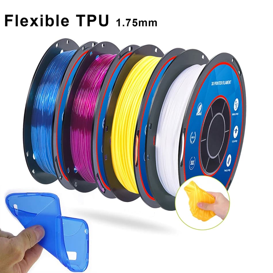 3D Printer Filament TPU Flexible Translucent 1,75 mm 200 g Elastic TPU Material Extruder Filament 3D Sublimation