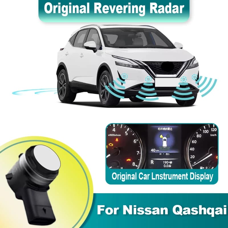 Nuovo! Schermo di visualizzazione originale kit sensore di parcheggio per auto Assistenza sistema cicalino radar di backup per Nissan Qashqai dal 2016 al 2023 2024