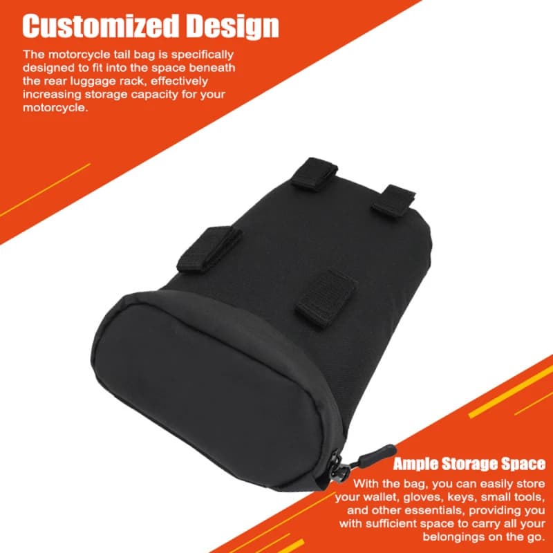 Motorcycle tail bag back bag tool holders for MultistradaV4 S Rally PikesPeak bike tail bag fabric Cordura black
