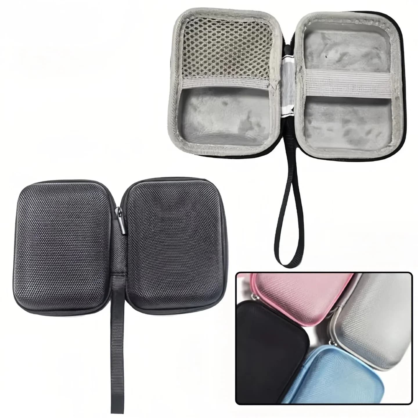 Custodia rigida in EVA per fotocamera digitale, borsa da viaggio per schede CCD, SSD, hard disk esterno, cavi dati USB e organizer