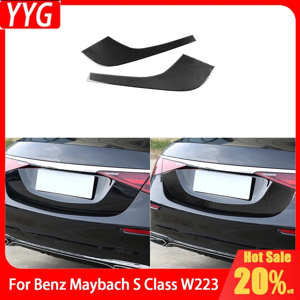Carbon Fiber Rear trunk tail box panel Car accessories External cover Trim Modified adhesive for Benz Maybach Class S W223 21+