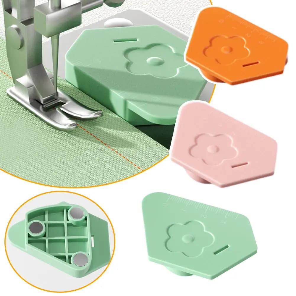 Multi-purpose Magnetic Sewing Machine Gauge Edge Lock Stitcher Anti-Curling Plastic Positioner