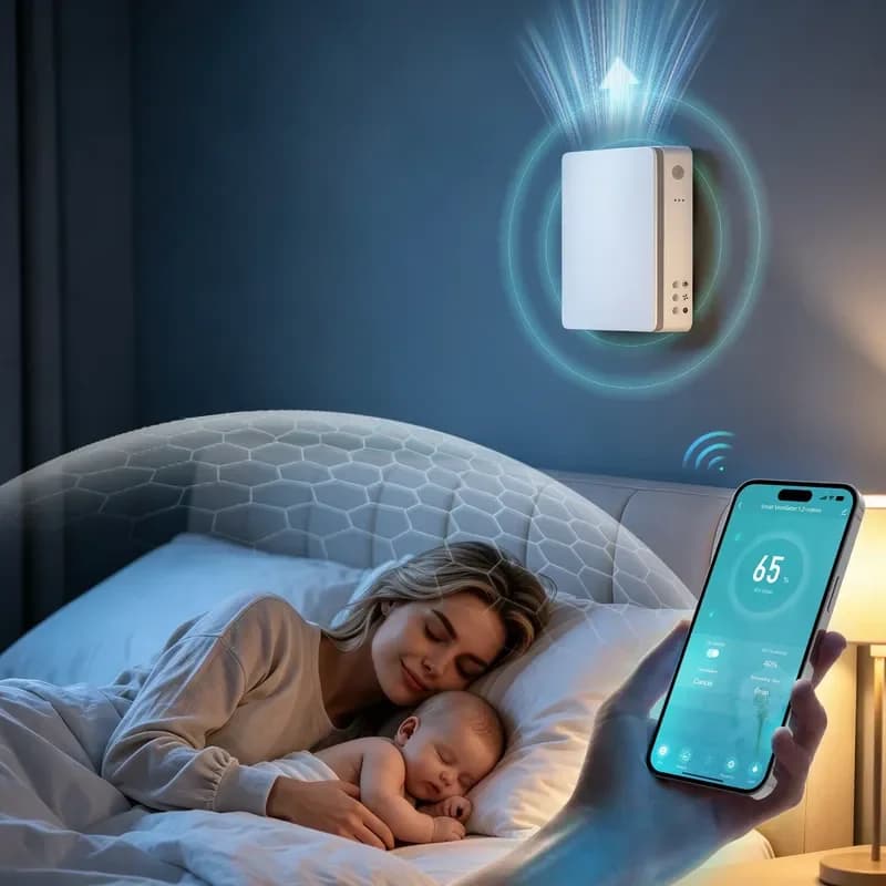 Smart WiFi Air Purifier with HEPA Filter for Large Rooms High Airflow 20-50 L/M/H Modern European Design Home and