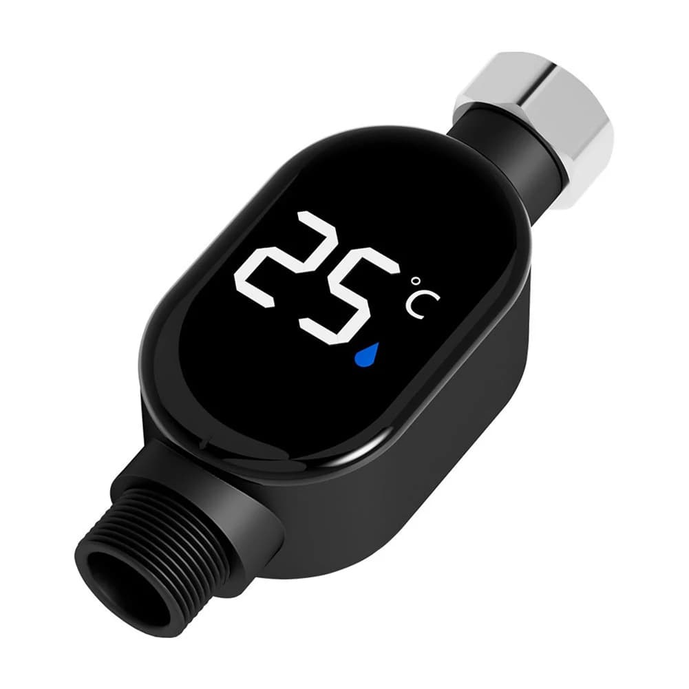 Per il bagnetto del bambino Monitor della temperatura in tempo reale Termometro dell'acqua Celsius Monitoraggio parentale Monitor della temperatura nero