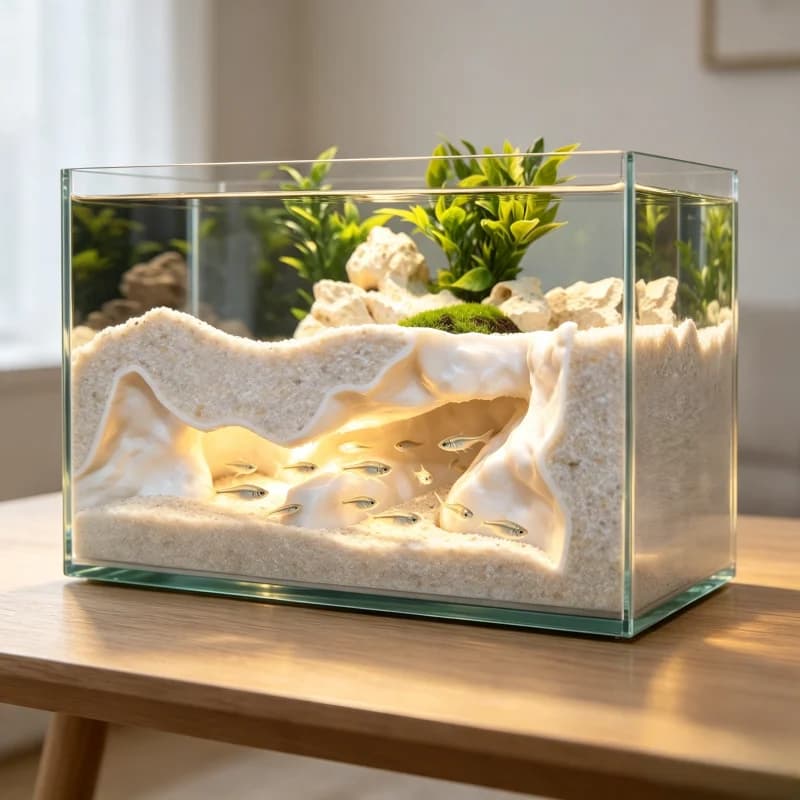 Premium 3D Print ShoreSand Aquarium Cave Shelter Fish Shrimp Breeding Hideaway Aquascaping Decoration Aquatic Pet Tank Ornament