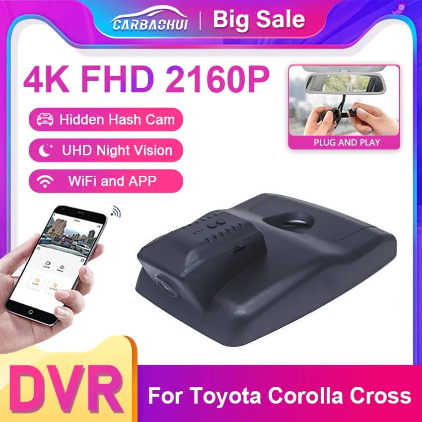 New 4K Car DVR Wifi Video Recorder Dash Cam Camera HD 2160P For Toyota Frontlander Corolla Cross 2021 2022 Plug and Play DashCam