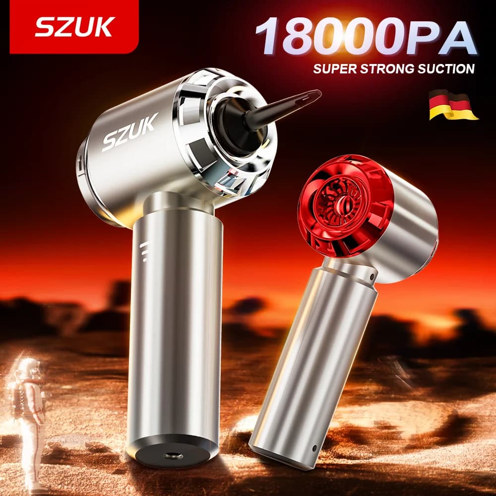 Aspirapolvere Portatile per Auto SZUK 18000PA, Potente Macchina per Pulizia Manuale, Mini Aspirapolvere Wireless per Auto