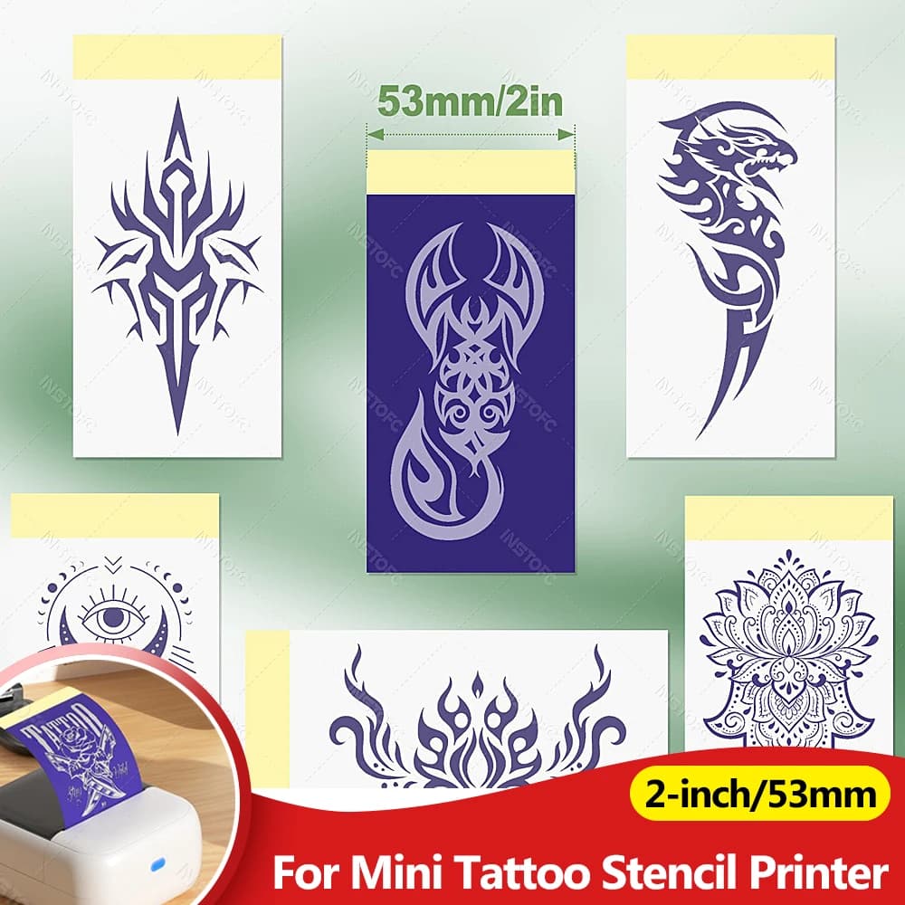Mini Tattoo Paper Carbon 53mm Tattoo Stencil Transfer Paper Template Copier for 2inch Pocket Tattoo Thermal Printer