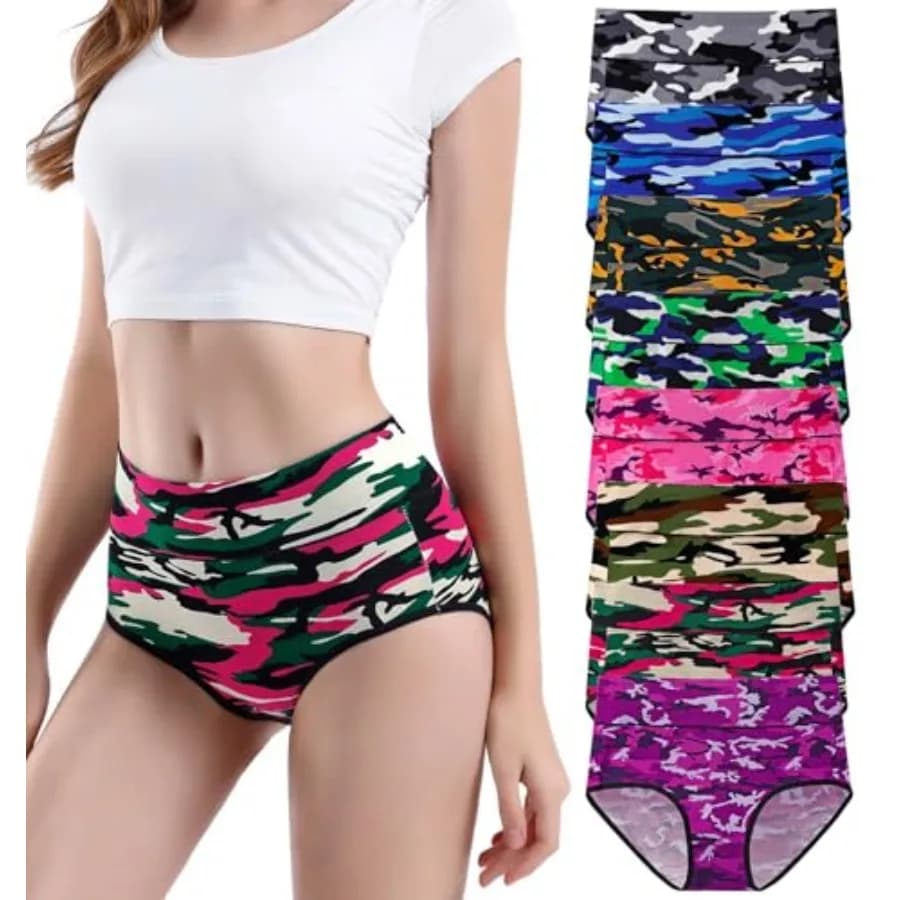 youlehe Slip da donna in cotone a vita alta, copertura completa, mutandine morbide e traspiranti