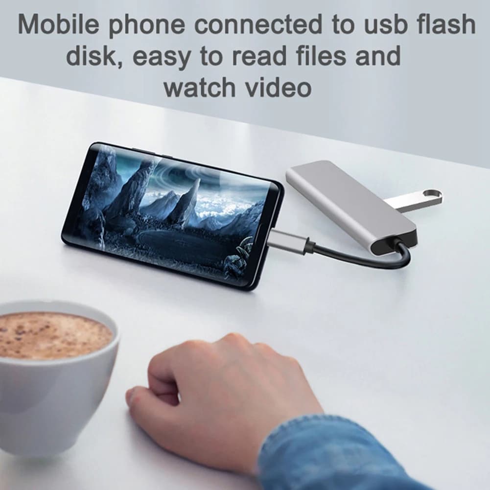 Docking station A23F-USB, hub 7 in 1, con PD100W, SD/TF, compatibile, adattatore multiporta 4 USB, per laptop, telefoni