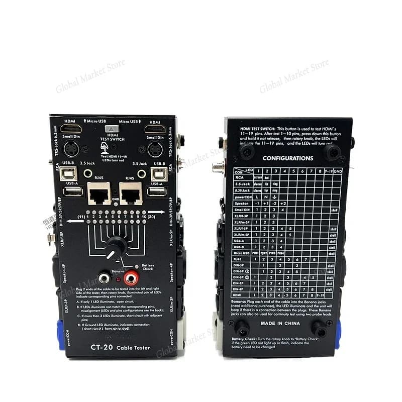 CT-20 Multifunction Cable Tester, Audio Cable Tester, Shannon Signal Tester, HDMI Cable Tester, Cable Tester