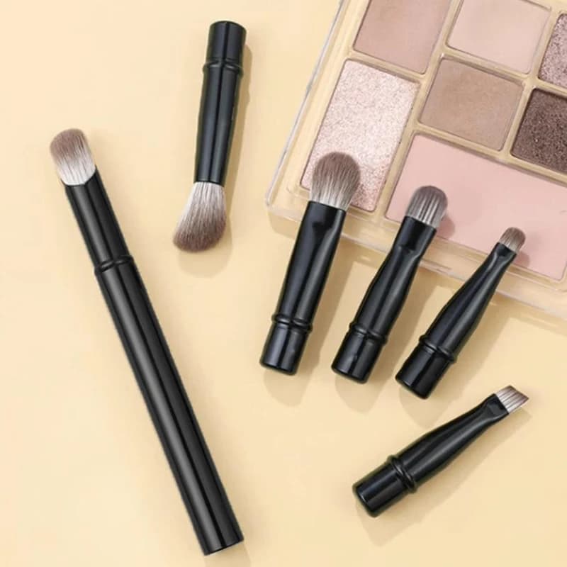 Set di 6 mini pennelli da trucco da viaggio con scatola, portatili, per fondotinta, fard, correttore e polvere - Strumenti per il trucco