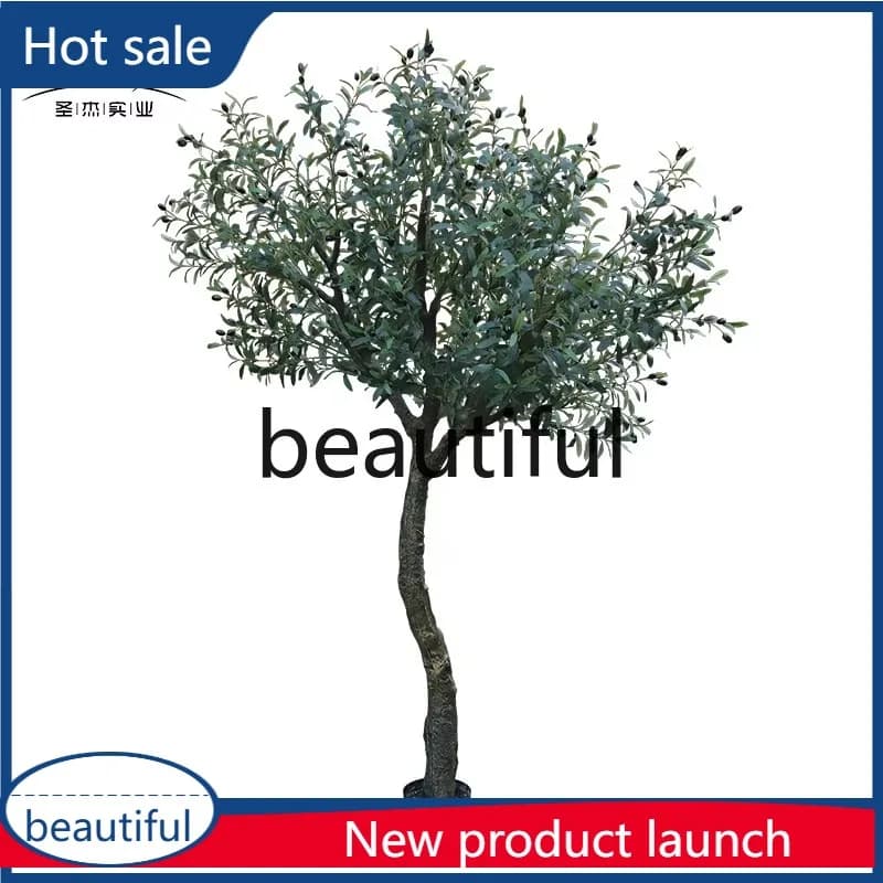 a48 Nordic style, simulated olive tree, home living room floor decoration fake green plant in pot ornament for office
