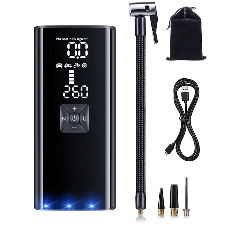Compressore d'aria portatile per auto da 8000mAh 12V 150PSI pompa di gonfiaggio per pneumatici senza fili elettrica per palloni per pneumatici per barche da bicicletta per moto
