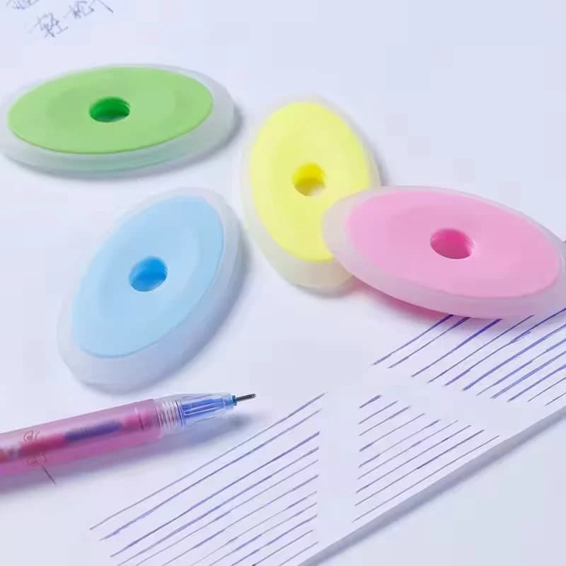 6Pcs/Set Neutral Erasable Eraser Oval Eraser Erasable Gel Pen Correction Supplies School Office Stationery Supplies