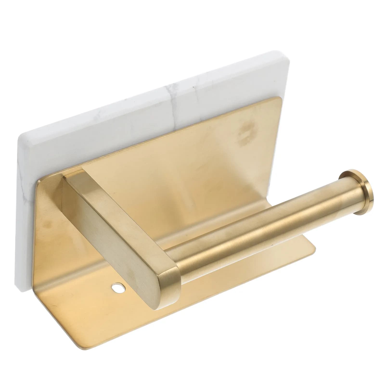 Modern Stainless Steel Toilet Paper Holder with Marble Shelf Wall Mounted Bathroom Roll Paper Rack Multipurpose Toiletries